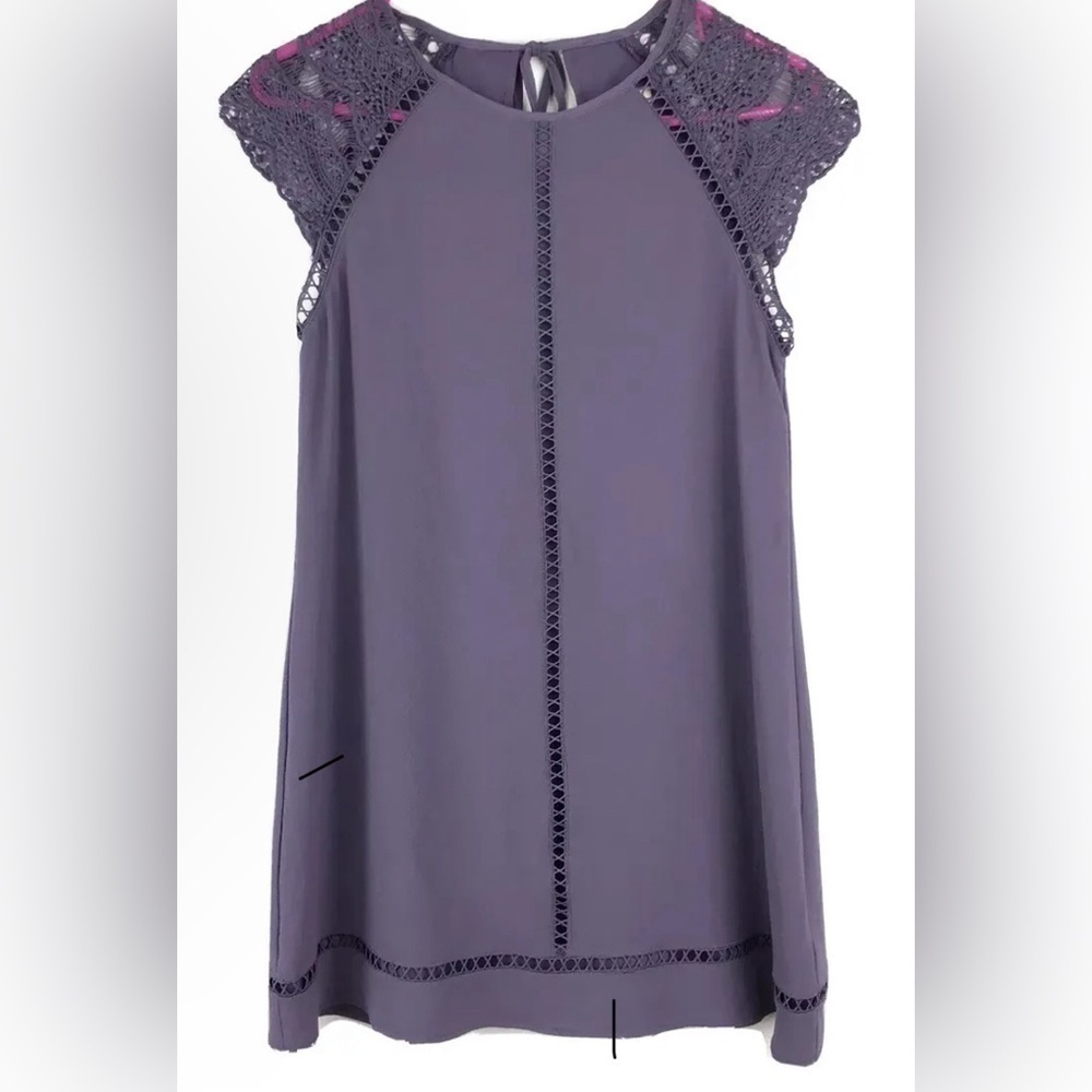 Francescas Miami Purple Ariana Shift Dress with Cap Sleeves.  Size Small